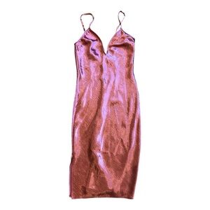 Express Coral Satin Slip Dress